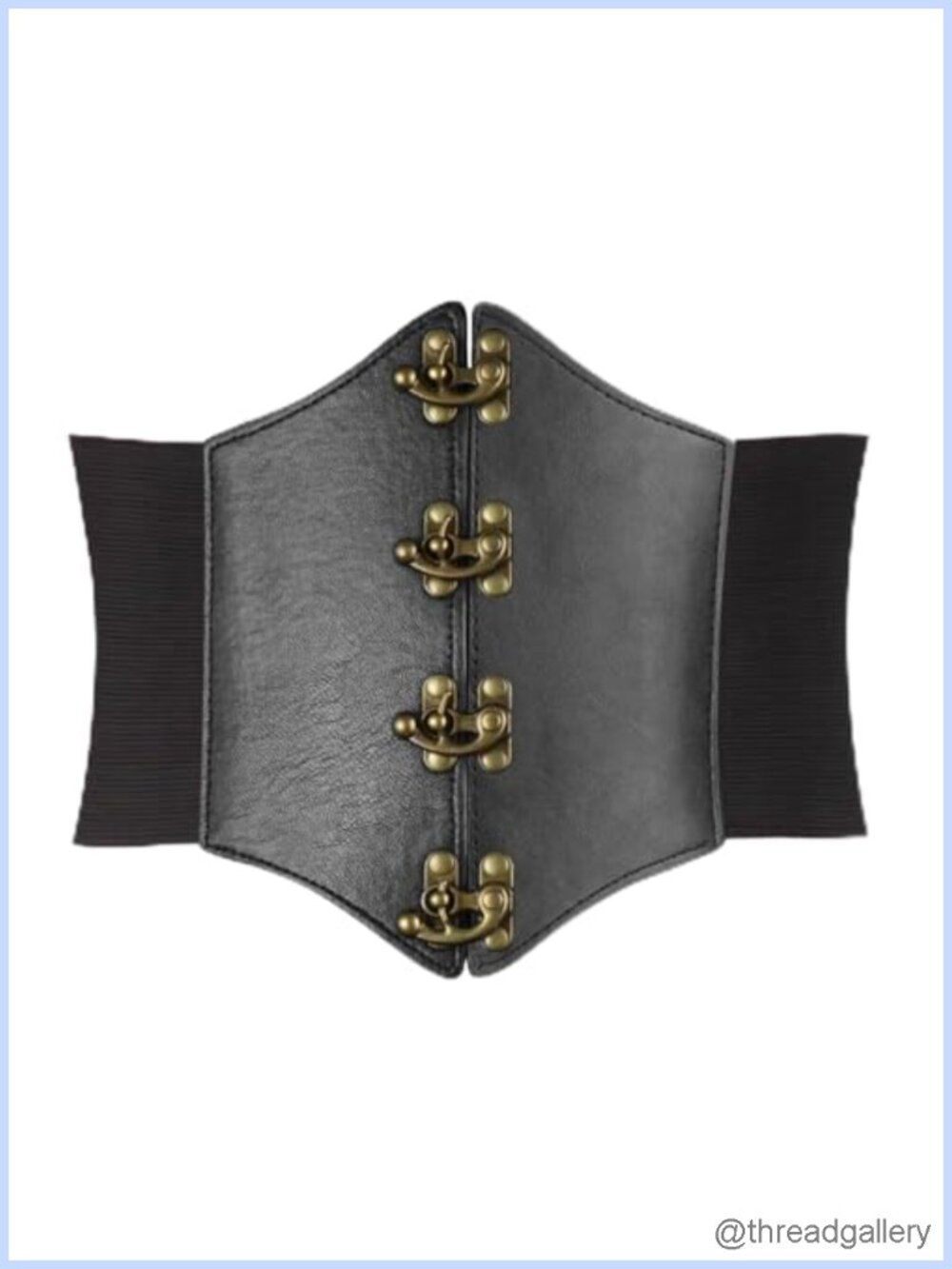Gothic Waist Corset Belt with Brass Clasps Faux Leather Steampunk Costume